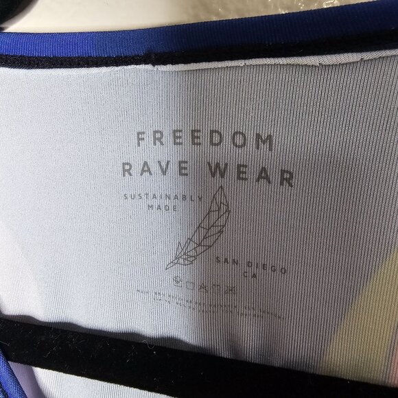 Freedom Rave Wear L Tee Trippy Psychedelic Alien Space Planet Moon Star T Shirt - Picture 3 of 5